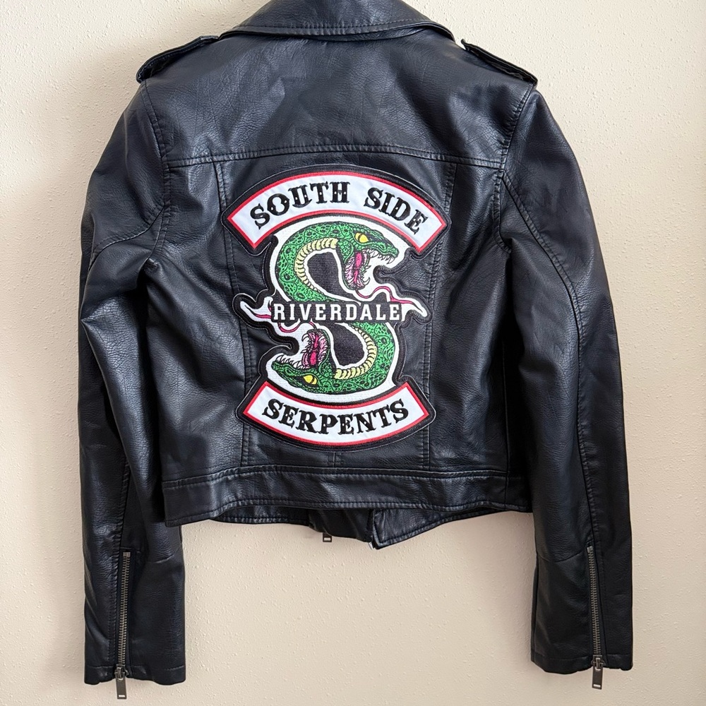 Riverdale Southside Serpents Faux Leather Moto Jacket Black M